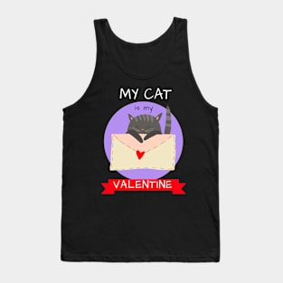 My Cat Is My Valentine Tank Top